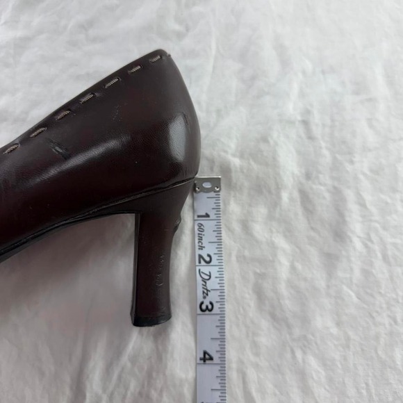 Lauren Scott Shoes "Blake" Style Tassels Bold Stitching Dark Brown 9M Twee Y2k - Picture 8 of 8